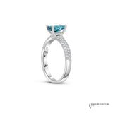 Iris - 14KT White Gold Natural Blue Oval Diamond