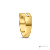Oxalis - 14KT Yellow Gold and Diamond Men's Wedding Band