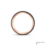 Privet - Tungsten Carbide Men's Wedding Band with Yellow Gold Accents