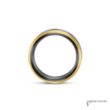 Toi - Titanium Men's Wedding Band with Yellow Gold Accents