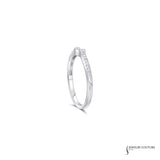 Begonia - 18KT White Gold Diamond Curved Women's Wedding Band