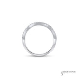 Canterbury - 18KT White Gold Curved Diamond Women's Wedding Band