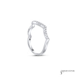 Canterbury - 18KT White Gold Curved Diamond Women's Wedding Band