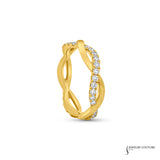 Itoh Peony - 18KT Yellow Gold Diamond Twist Women's Wedding Band