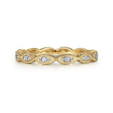 14K Yellow Gold Diamond Bujukan Marquise Station Ring