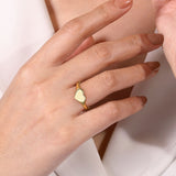14K Yellow Gold Engravable Heart Signet Ring In-Store