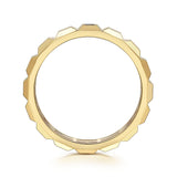 14K Yellow Gold Diamond and Pyramid Shape Ladies Stackable Ring