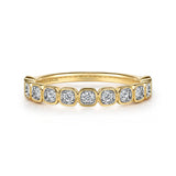14K Yellow Gold Diamond Stackable Ring