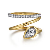 14K White Yellow Gold Diamond Bypass Ring In-Store