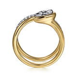 14K White Yellow Gold Diamond Bypass Ring In-Store