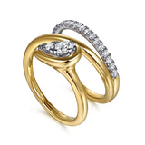 14K White Yellow Gold Diamond Bypass Ring In-Store