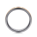 Mens Alternative 6mm Beveled Tantalum and 14K Rose Gold Band