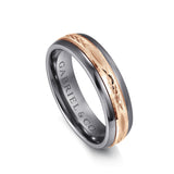 Mens Alternative 6mm Beveled Tantalum and 14K Rose Gold Band