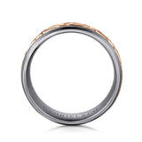 Mens Alternative 8mm Round Tantalum and 14K Rose Gold Band