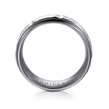 Mens Alternative 8mm Round Tantalum and 14K White Gold Band