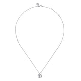 925 Sterling Silver Round Star Pendant Necklace