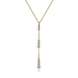 14K Yellow Gold Graduated Diamond Station Drop Y Necklace