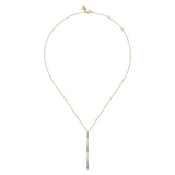 14K Yellow Gold Graduated Diamond Station Drop Y Necklace