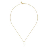 14K Yellow Gold Rainbow Color Stone Bar Necklace