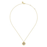 14K White and Yellow Gold Diamond Cut Pendant Necklace