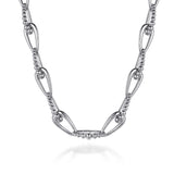 925 Sterling Silver Oval Link Chain Necklace with Bujukan Connectors