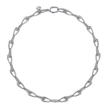 925 Sterling Silver Oval Link Chain Necklace with Bujukan Connectors