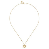 14K Yellow Plain Gold Bujukan Dog Paw Medallion Necklace