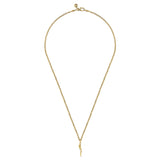 22 Inch 14K Yellow Gold Italian Horn Pendant Necklace