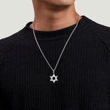 22 Inch 925 Sterling Silver Star of David Pendant Necklace