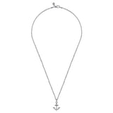 925 Sterling Silver Anchor Pendant Necklace 22 Inch