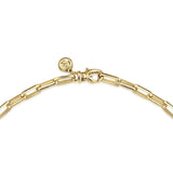 14K Yellow Gold Solid Faceted Men's Link Chain Necklace 20 - 22 - 24 Inch