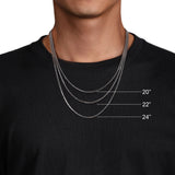 14K Yellow Gold Solid Faceted Men's Link Chain Necklace 20 - 22 - 24 Inch