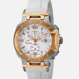 Tissot T Race Chronograph White Dial White Rubber Strap Watch For Women - T048.217.27.017.00