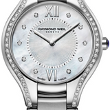 Raymond Weil Noemia Mother of Pearl Diamond Women's Watch 5127-STS-00985 Stainless Steel 27mm Diamond Watch