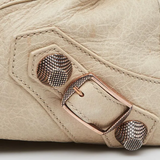 BALENCIAGA Praline Lambskin Leather Giant 21 Rose Gold Motorcycle City Bag