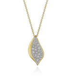 Petal Diamond Pavé Lariat Pendant in 18kt Yellow Gold