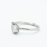 Dittany - 14KT White Gold Pear Diamond Stackable Halo Ring