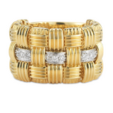 Roberto Coin 18K Appassionata Diamond Ring YELLOW AND WHITE GOLD 0.31CT SI/G DIAMOND BAND