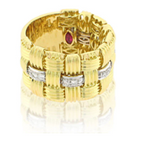 Roberto Coin 18K Appassionata Diamond Ring YELLOW AND WHITE GOLD 0.31CT SI/G DIAMOND BAND