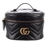 Gucci Leather Mini Marmont Vanity Backpack Black Pre-owned
