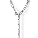 925 Sterling Silver Oval Link Chain Necklace with Bujukan Stations