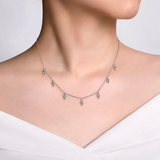 925 Sterling Silver Beads Droplet Necklace