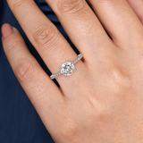 Danita - 14K White-Rose Gold Round Diamond Engagement Ring