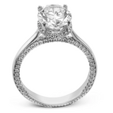 Oval-cut Hidden Halo Engagement Ring in 18k Gold with Diamonds