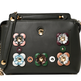 Fendi Flowerland DotCom Vitello Baltico Nappa Flowerland Studded Bag Authentic