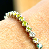 18KT White Gold Multi-Color Diamond Tennis Bracelet