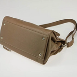 JIMMY CHOO Nude Grainy Calfskin Leather Rosalie Satchel Bag