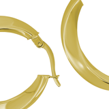 14KT Yellow Gold High-Polish Hoop Earrings – 1 Inch Classic Statement