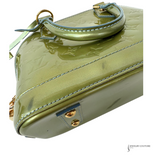 Louis Vuitton Alma Top Handle Bag BB Green Vernis Mini Bag Monogram Pre-Owned