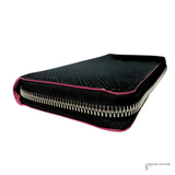 Louis Vuitton Epi Zippy Long Wallet Black Hot Pink